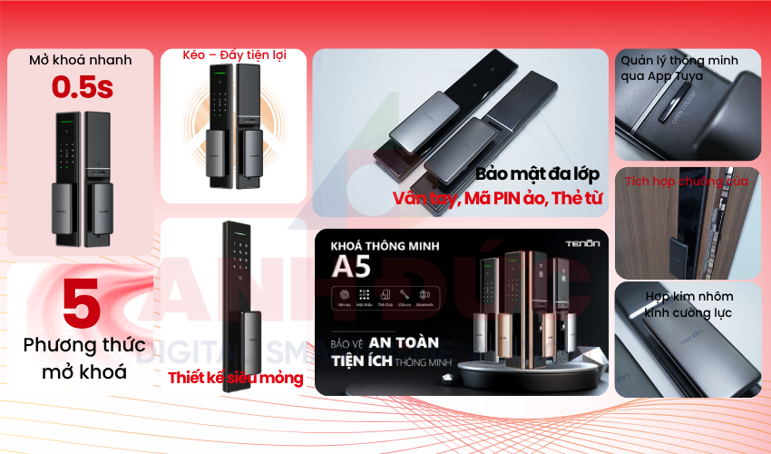 Khóa cửa thông minh Tenon A5