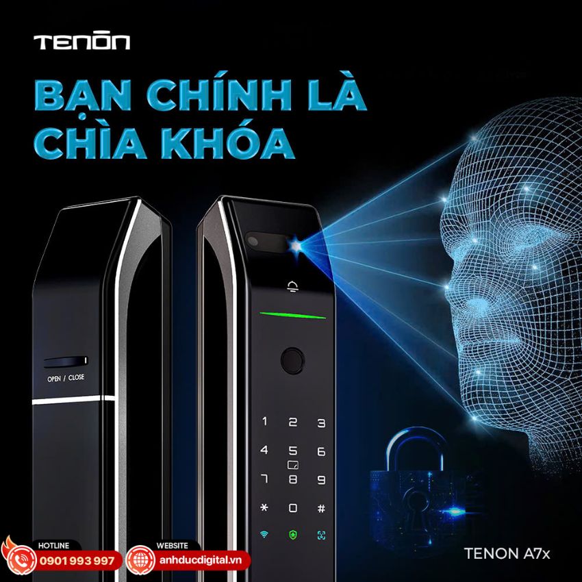 Khóa Tenon A7X với công nghệ nhận diện khuôn mặt 3D