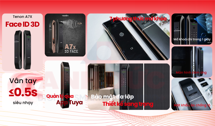 Khóa cửa Tenon A7X chính hãng