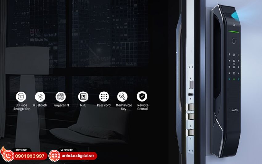 Khóa vân tay Tenon A7X cung cấp 7 phương thức mở khóa