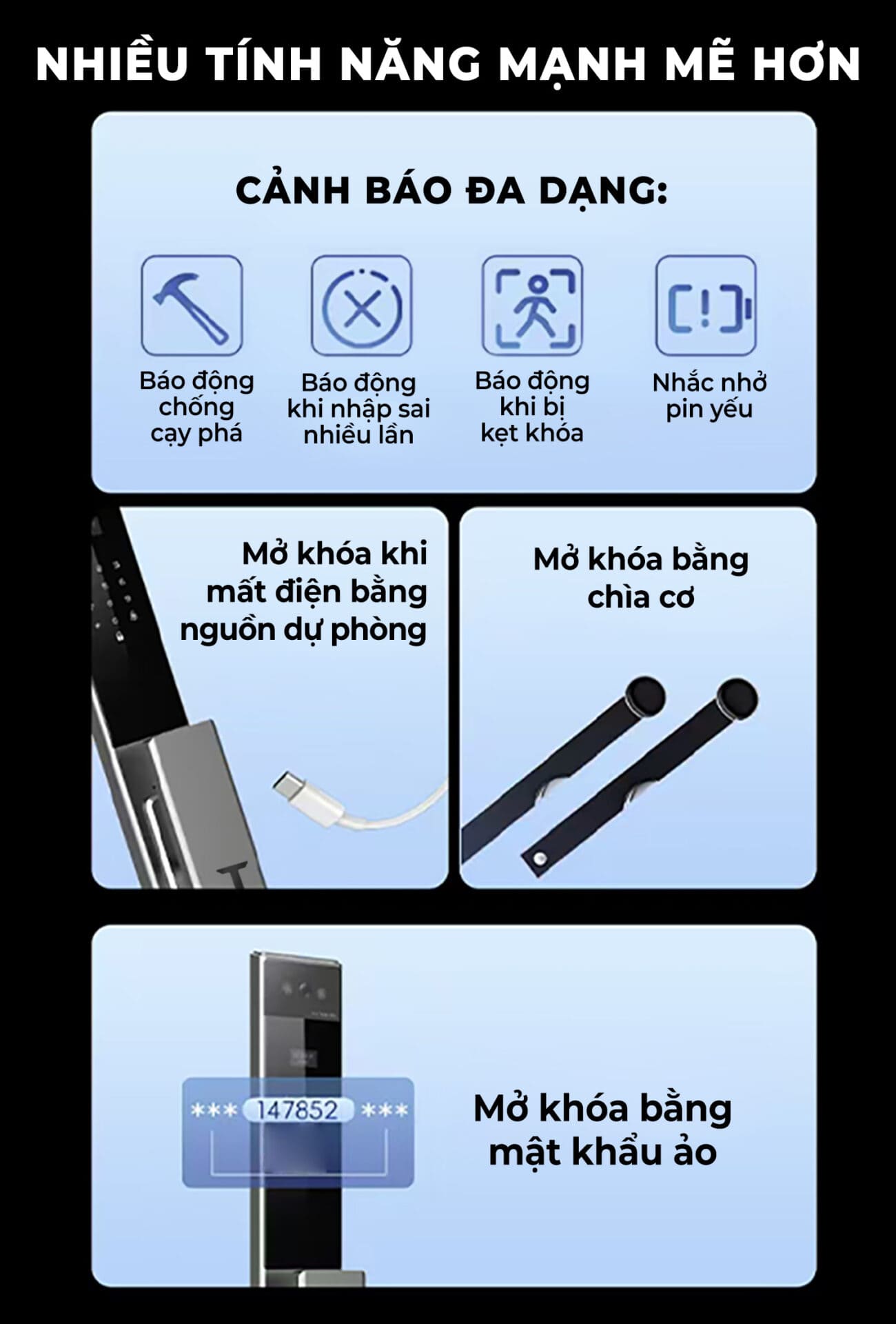 cảnh báo an toàn chống cạy phá trên tenon a30