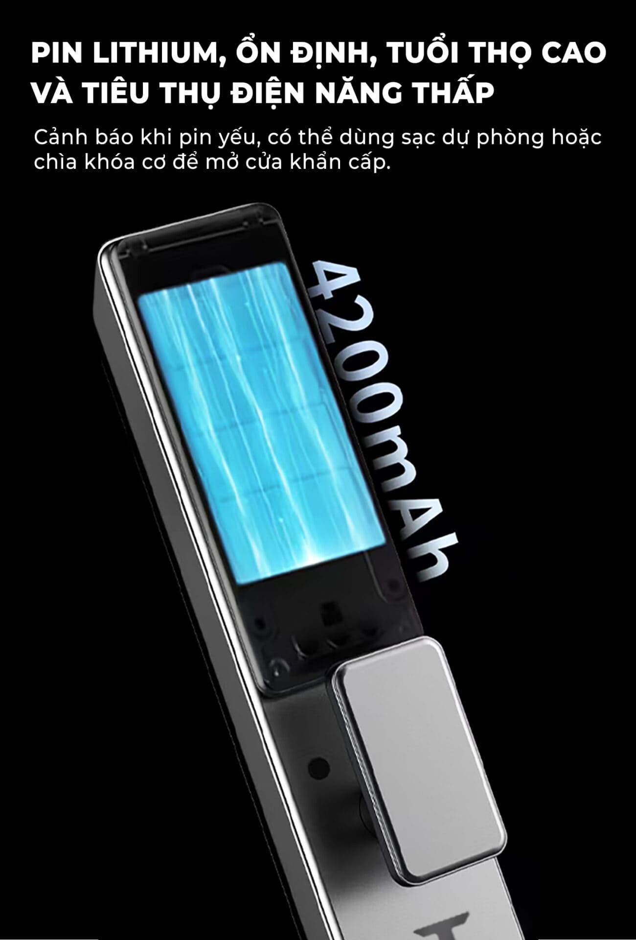 pin lithium 4200mah khóa tenon a30