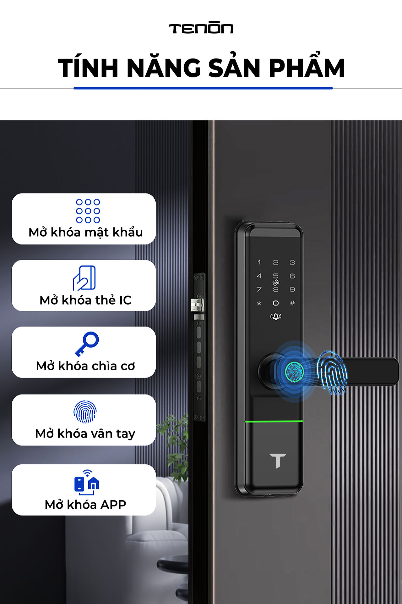 Ứng dụng thực tế khoá Tenon HS6