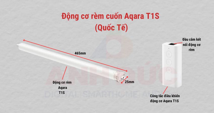 Thiết kể tổng quan sản phẩm động cơ rèm cuốn Aqara T1S