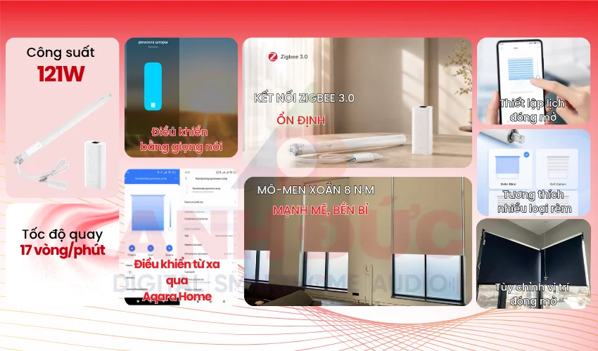 Động cơ r&egrave;m cuốn dọc Aqara TA ZNGZDJ20LM