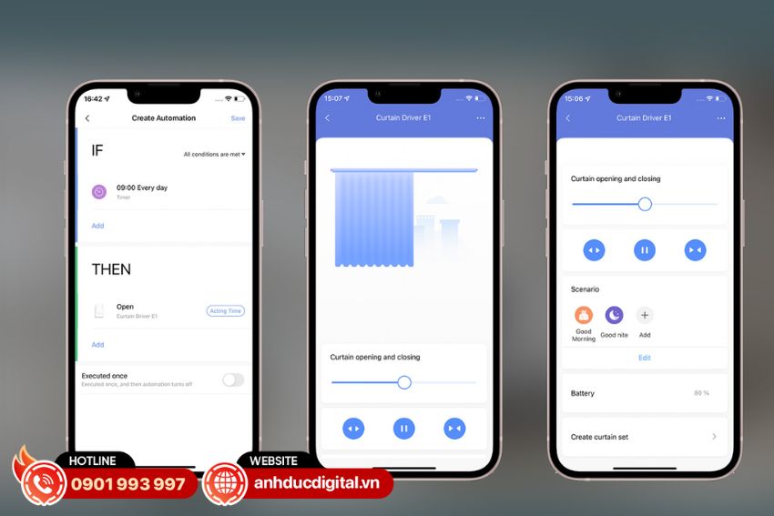Điều khiển động cơ rèm Aqara E1 linh hoạt thông qua ứng dụng nhà ở thông minh