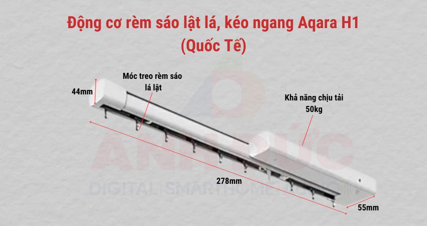 Thiết kế tổng quan sản phẩm động cơ rèm sáo lật lá, kéo ngang Aqara H1