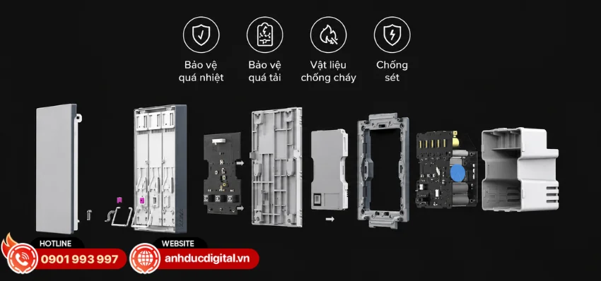 Aqara H1 Pro trang bị cơ chế tự động ngắt khi ph&aacute;t hiện qu&aacute; tải hoặc khi nhiệt độ vượt qu&aacute; 85&deg;C