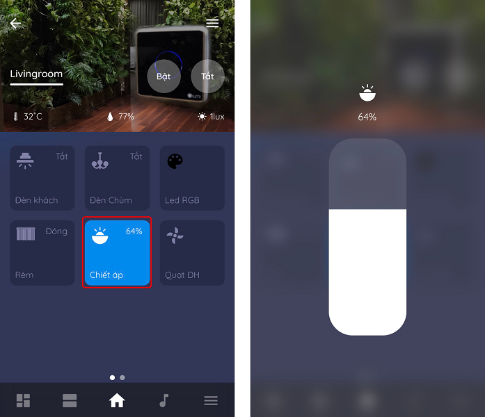 Công tắc chiết áp Lumi kính phẳng viền bo cong vàng LM-S1D-Fy 5