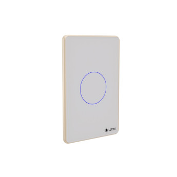 Công tắc công suất cao 1 nút Lumi chữ nhật dọc kính phẳng viền thẳng champagne LM-S1H/DT | White