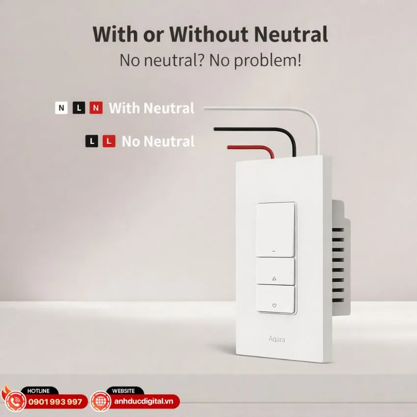 C&ocirc;ng tắc Aqara H2 US thiết kế hiện đại, vận h&agrave;nh &ecirc;m