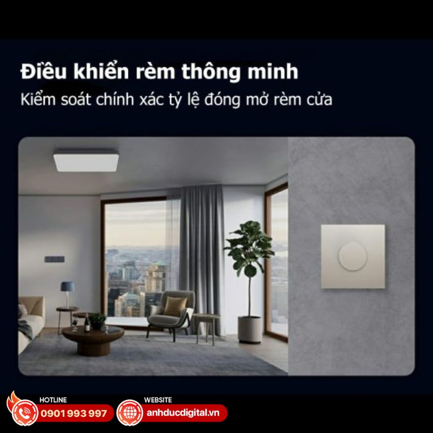 Công tắc Aqara H1 cho phép điều khiển rèm cửa