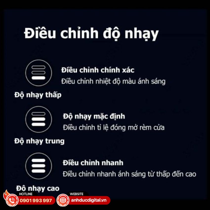Công tắc dimmer không dây Aqara H1 cho phép điều chỉnh độ nhạy