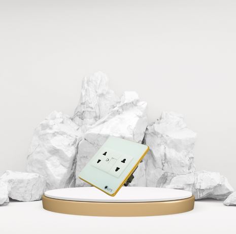 Ổ cắm 2 hạt ổ cắm đơn 2 chấu + 1 hạt mạng Lumi 3