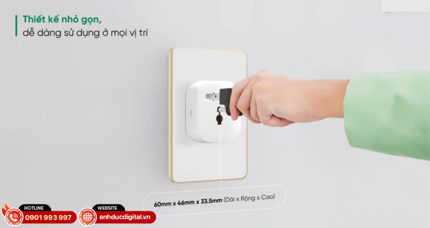 Thiết kế nhỏ gọn của ổ cắm điện thông minh Lumi