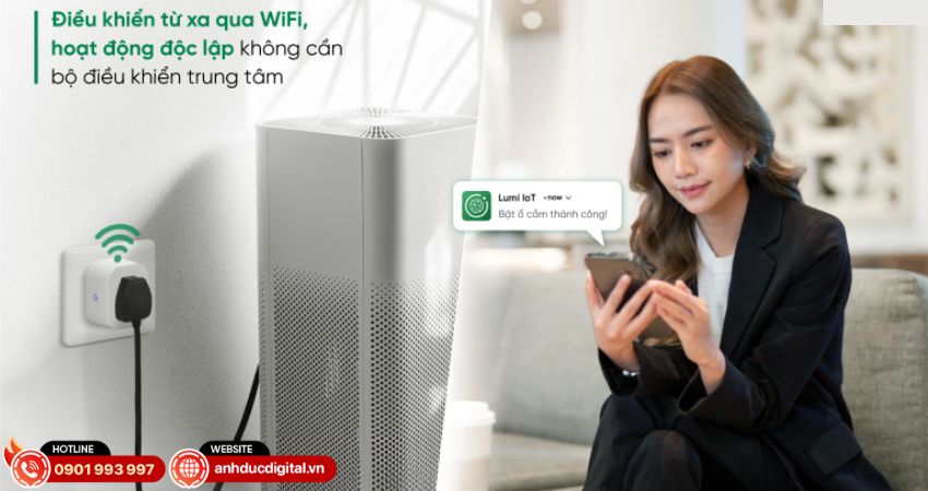 khả năng điều khiển từ xa của ổ cắm thông minh Lumi Wifi