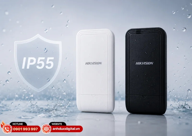 Hikvision DS-3WF0EC-2NT trang bị chuẩn bảo vệ IP55&nbsp;gi&uacute;p chống bụi v&agrave; nước hiệu quả