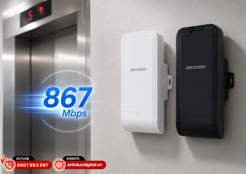 Bộ thu ph&aacute;t kh&ocirc;ng d&acirc;y Hikvision DS-3WF0EC-5ACT(B) hỗ trợ chuẩn IEEE 802.11a/n/ac 
