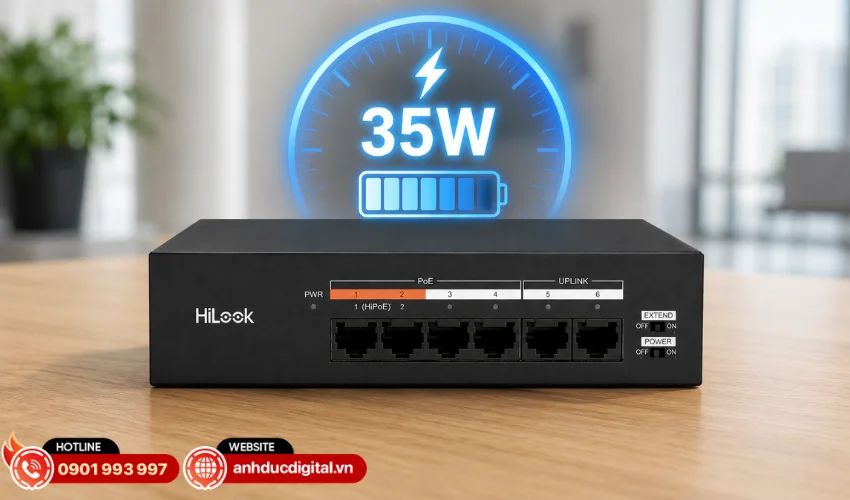 Tổng công suất PoE 35W