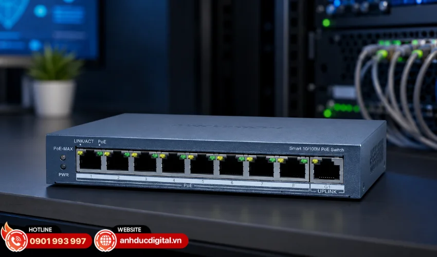 Switch mạng th&ocirc;ng minh 8 cổng PoE
