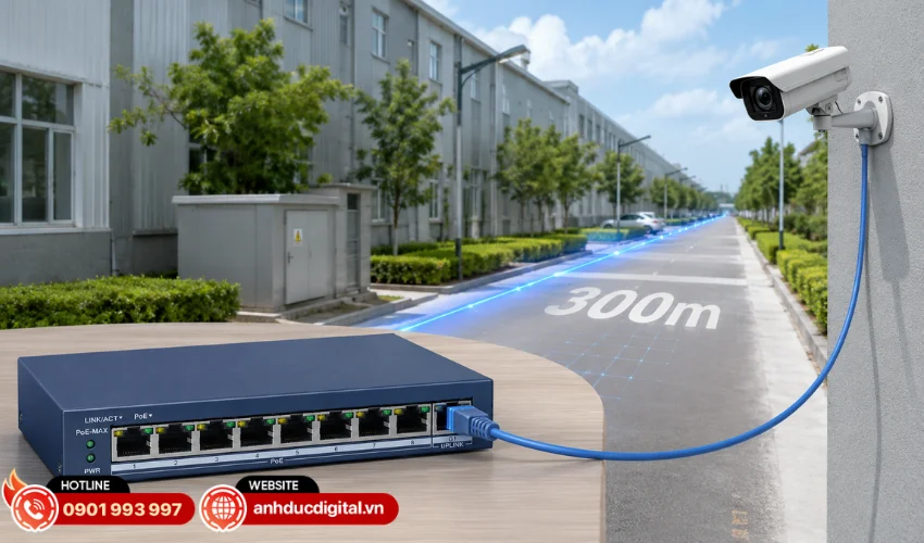 Khoảng cách truyền dẫn lên đến 300m