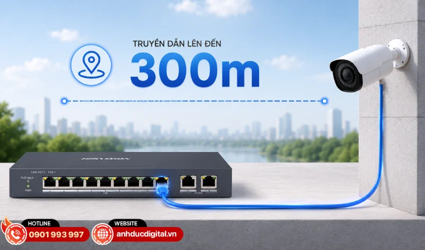 Truyền dẫn t&iacute;n hiệu xa đến 300m