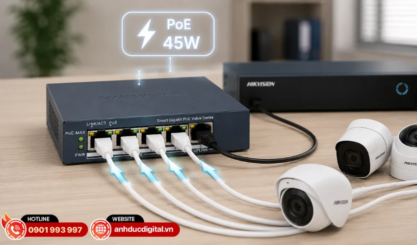 Công suất PoE 45W