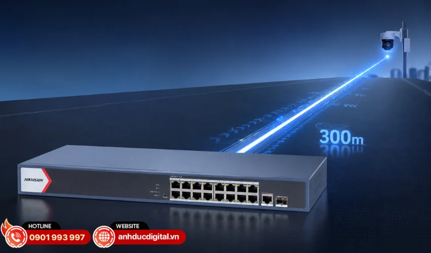 Khoảng c&aacute;ch truyền dẫn tối đa 300m