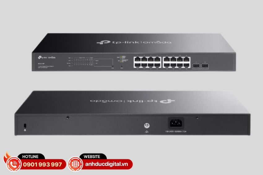 Switch PoE+ TP-Link Omada SG2218P được thiết kế với vỏ kim loại bền bỉ