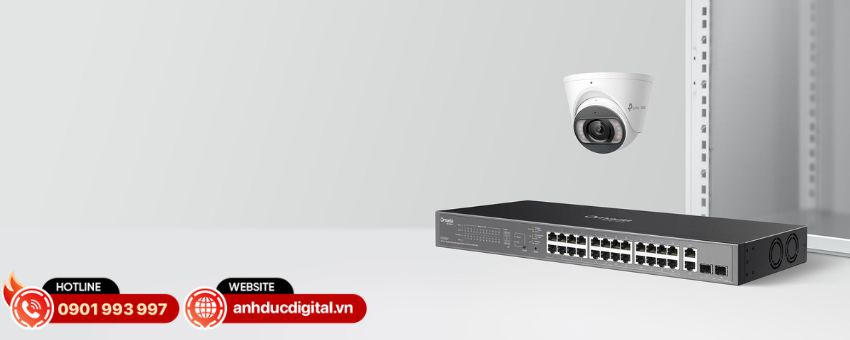 Switch TP-Link 28 cổng Omada ES228GP được trang bị 24 cổng RJ45 Gigabit hỗ trợ 802.3af/at PoE+