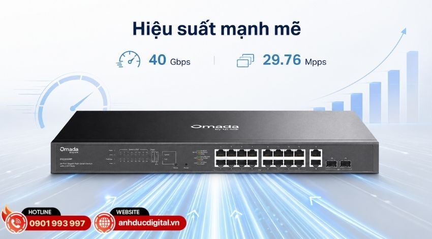 ES220GMP c&oacute; Switching Capacity 40 Gbps&nbsp;đ&aacute;p ứng khả năng xử l&yacute; lưu lượng mạng lớn