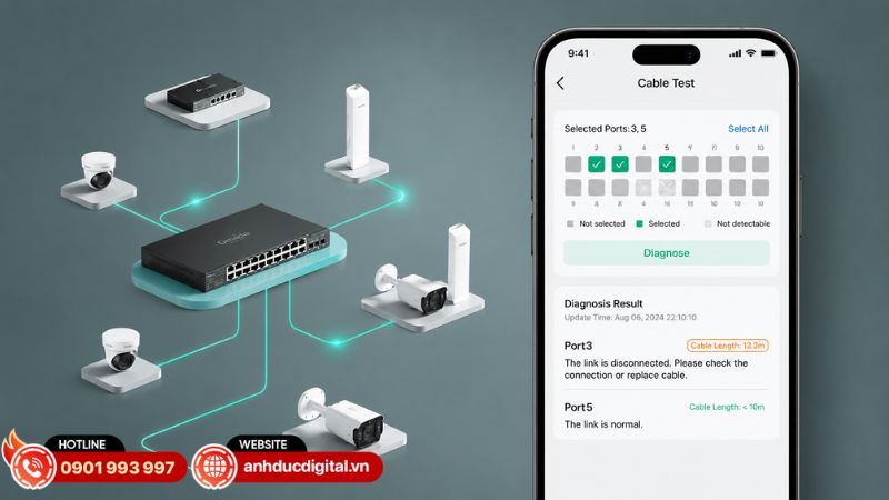 ES228GMP t&iacute;ch hợp nhiều t&iacute;nh năng hỗ trợ duy tr&igrave; hoạt động ổn định cho hệ thống mạng v&agrave; thiết bị PoE
