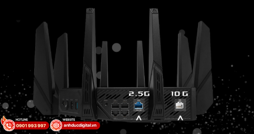 Đa dạng cổng kết nối của GT-AX11000 Pro