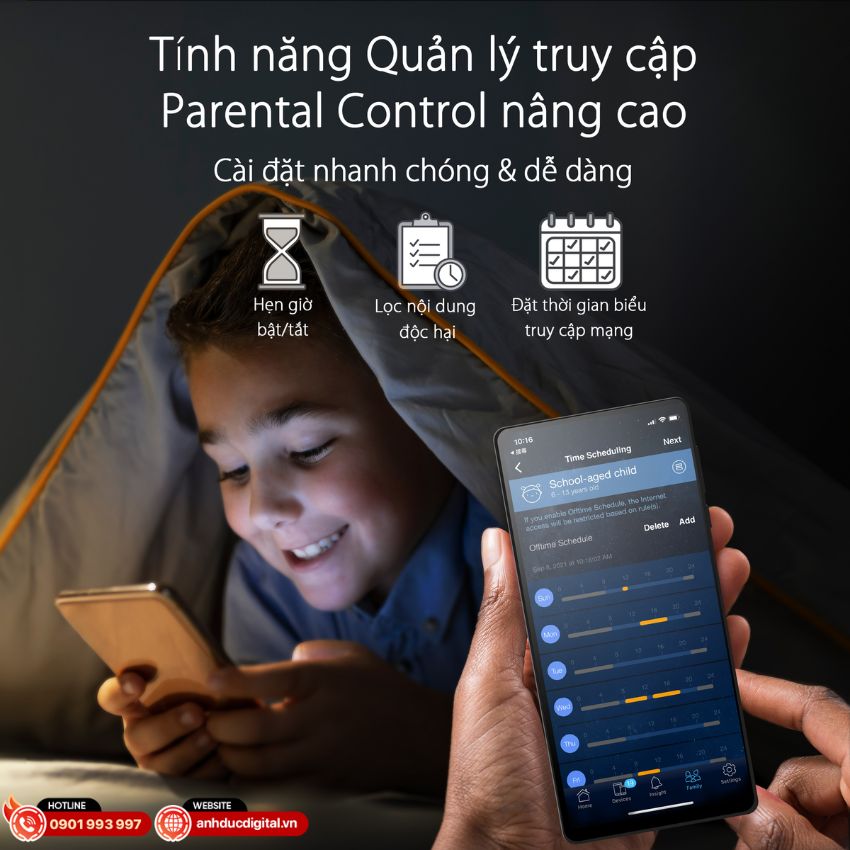Quyền kiểm soát phụ huynh trên thiết bị Asus RT-AX1800HP