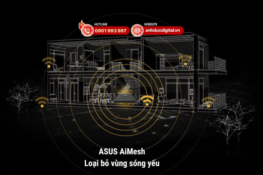 Hạn chế vùng sóng yếu với AiMesh của Asus RT-AX53U