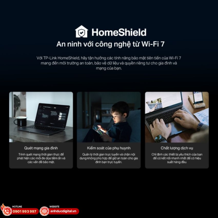 Bảo mật TP-Link HomeShield của Router Wifi 7 Tp-link Archer BE230