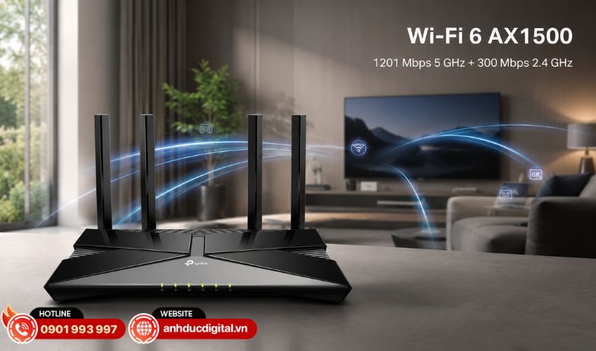 Wi-Fi 6 AX1500 cho tốc độ l&ecirc;n đến 1.5 Gbps