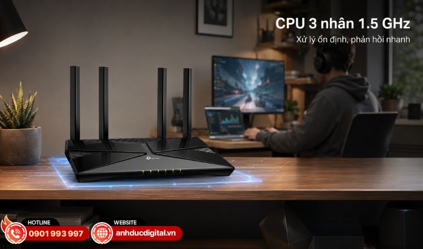 CPU ba nh&acirc;n 1.5 GHz xử l&yacute; mạng nhanh v&agrave; ổn định