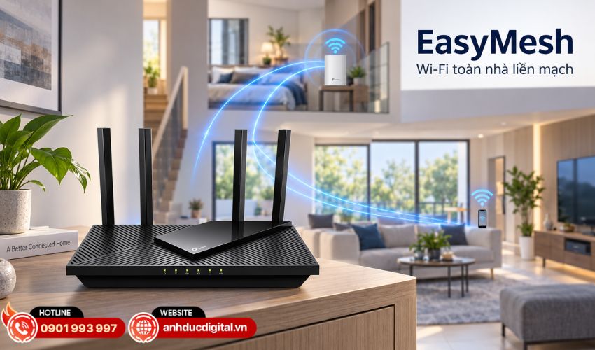 C&ocirc;ng nghệ EasyMesh mở rộng Wi-Fi to&agrave;n nh&agrave;