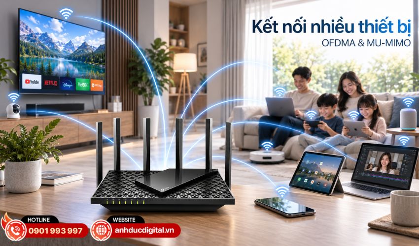 Kết nối nhiều thiết bị với OFDMA v&agrave; MU-MIMO