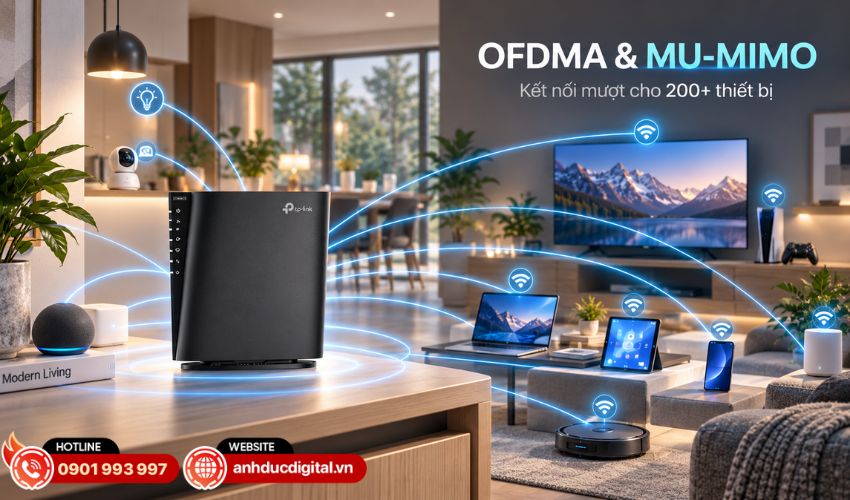 C&ocirc;ng nghệ OFDMA v&agrave; MU-MIMO giảm tắc nghẽn