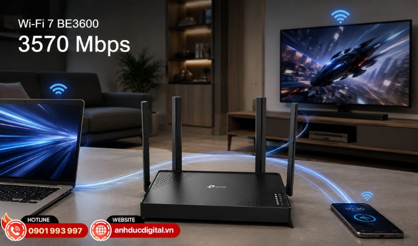 Wi-Fi 7 BE3600 cho tốc độ lên đến 3.6 Gbps