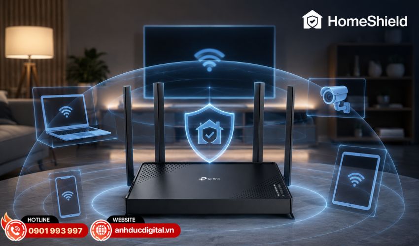 Công nghệ HomeShield tăng cường bảo mật mạng
