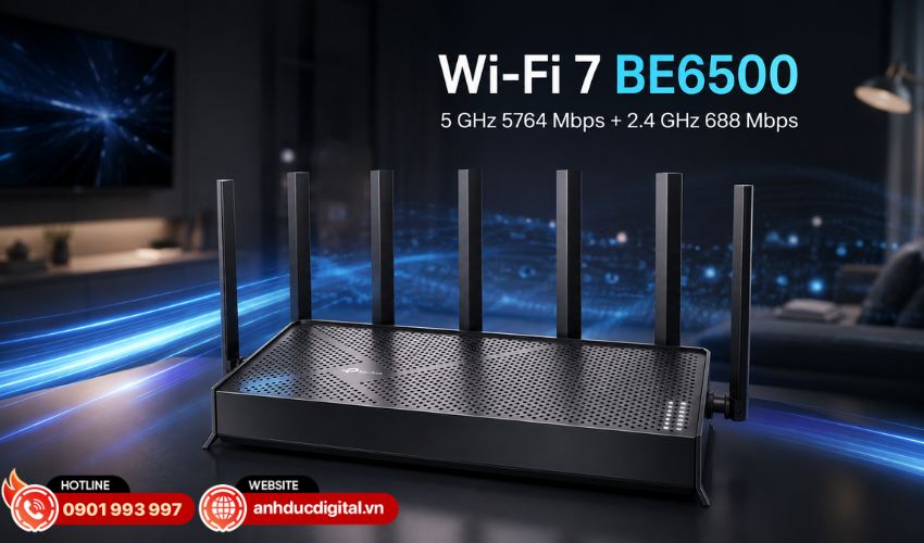 Wi-Fi 7 băng tần kép BE6500 tốc độ lên đến 6.5 Gbps