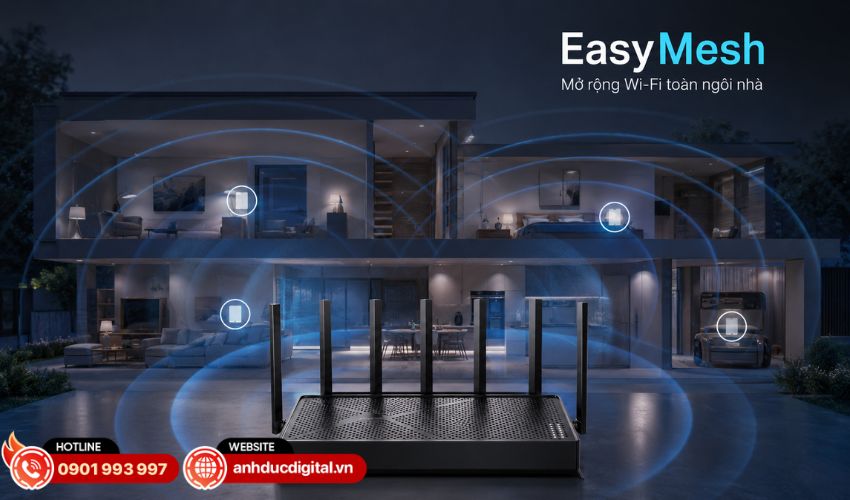 EasyMesh mở rộng Wi-Fi phủ sóng toàn bộ ngôi nhà