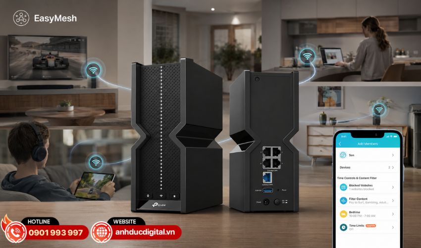 Hỗ trợ EasyMesh mở rộng Wi-Fi toàn bộ ngôi nhà