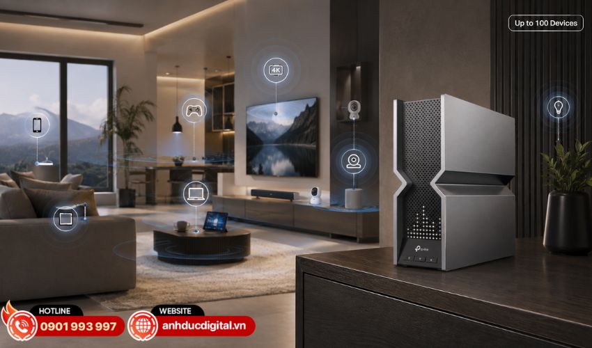 Kết nối ổn định cho tối đa 100 thiết bị