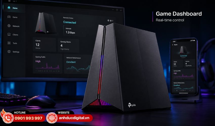 Game Dashboard trực quan, theo d&otilde;i mạng theo thời gian thực