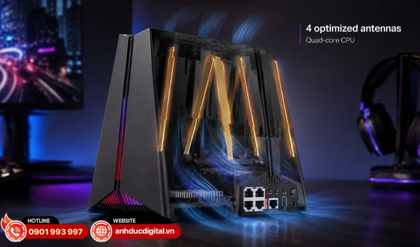 4 ăng-ten tối ưu v&agrave; CPU bốn nh&acirc;n cho kết nối ổn định