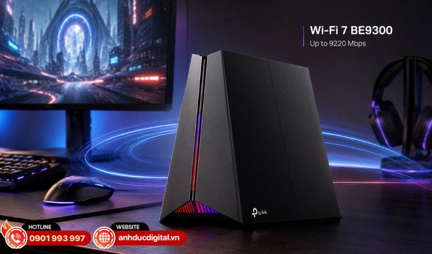 Wi-Fi 7 ba băng tần BE9300 với tốc độ l&ecirc;n đến 9220 Mbps